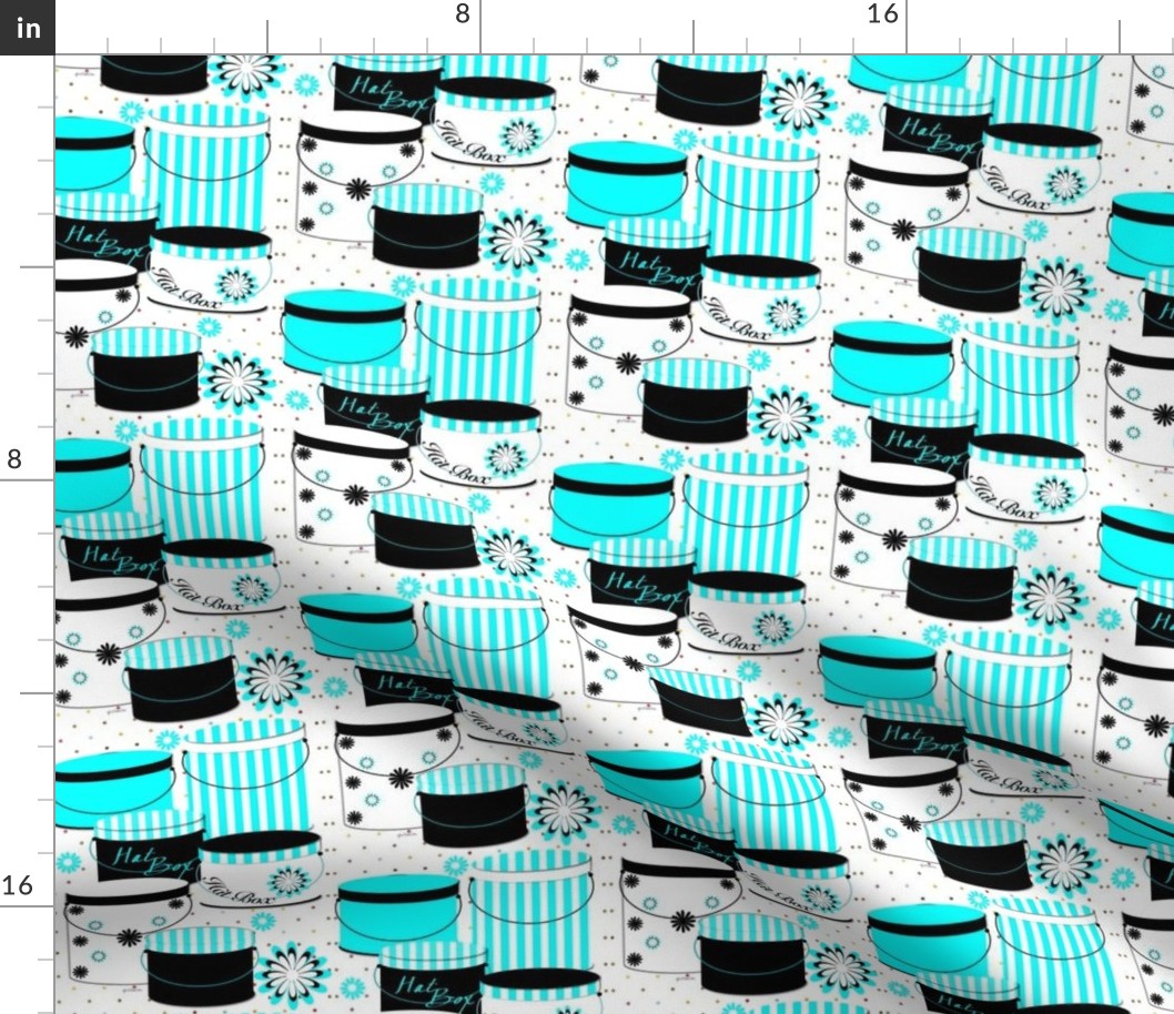 Black & Baby Blue Hat Boxes