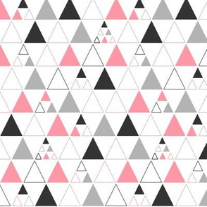 Triangles - Stacked in Coral Gray Charcoal 