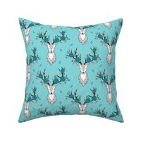 Deer Head in Aqua Blue