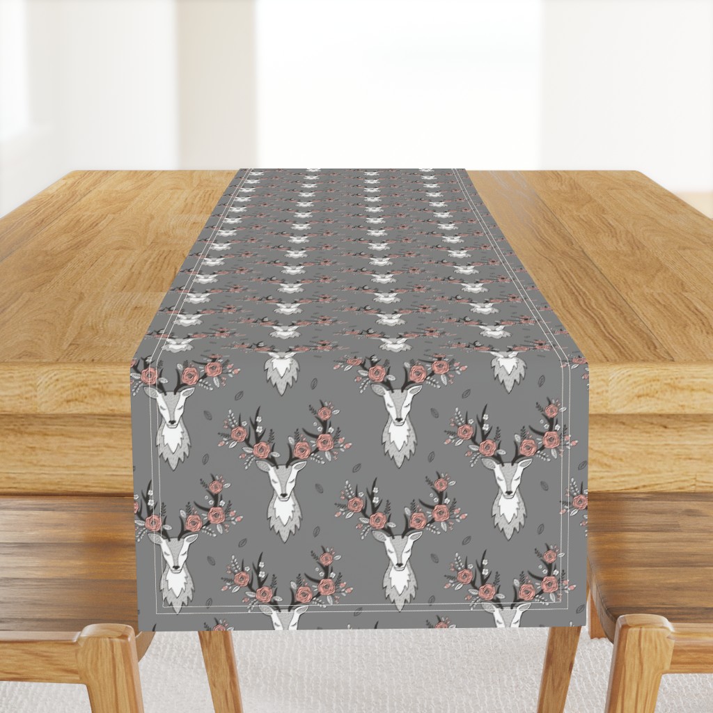 Deer Head on Dark Grey