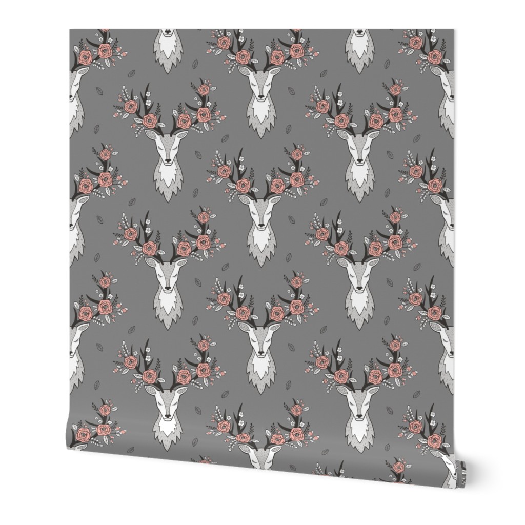 Deer Head on Dark Grey