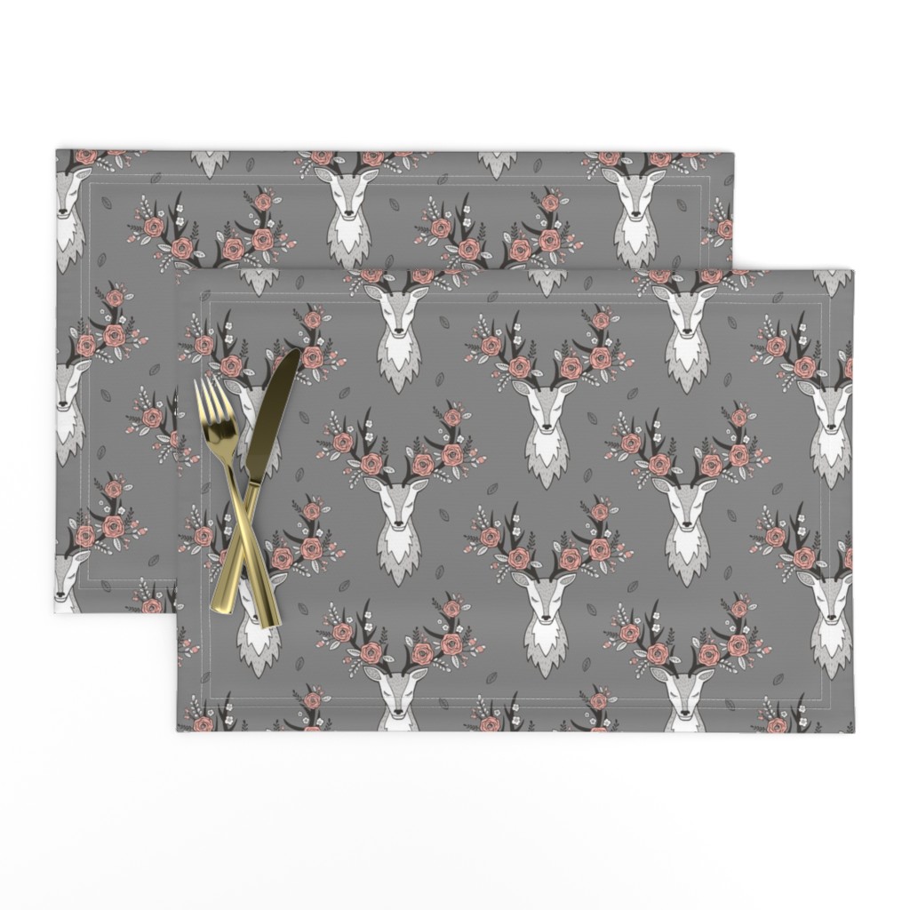 Deer Head on Dark Grey