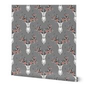 Deer Head on Dark Grey