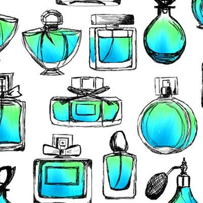 perfume // aqua watercolor perfume bottles vintage beauty makeup perfume design vintage bottles perfume