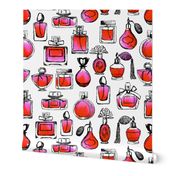 perfume // watercolor red and pink valentines love fashion beauty makeup print