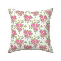 chrysanthemums // pink and green flowers floral repeating print for decor and garden projects