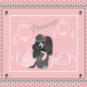 Poodle - Pillow - Cinderella Carriage Princess Victorian