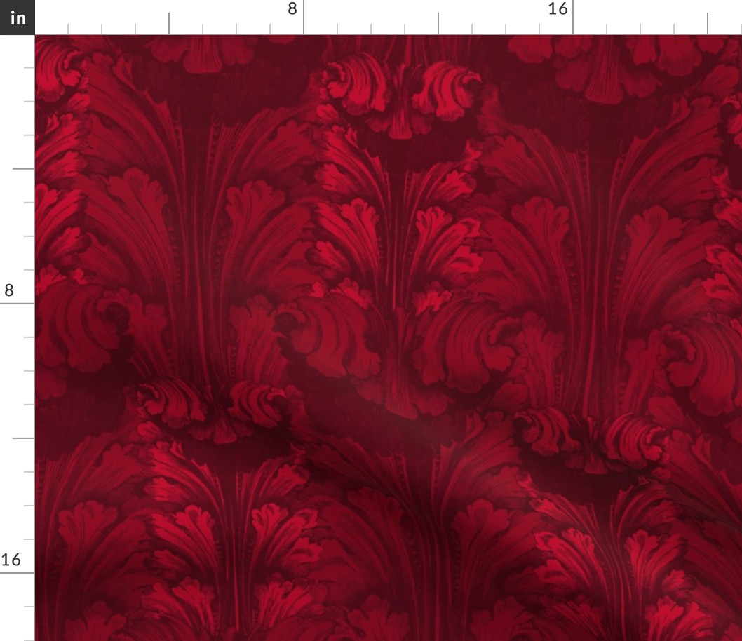 Classic Acanthus Leaves v2 Burgundy