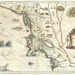 1635 Map of New England (28"W)