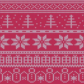 Fair Isle Xmas (white on red)