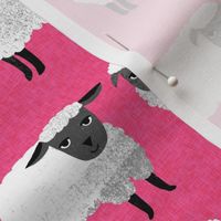 sheep // farm animals hot pink nursery 