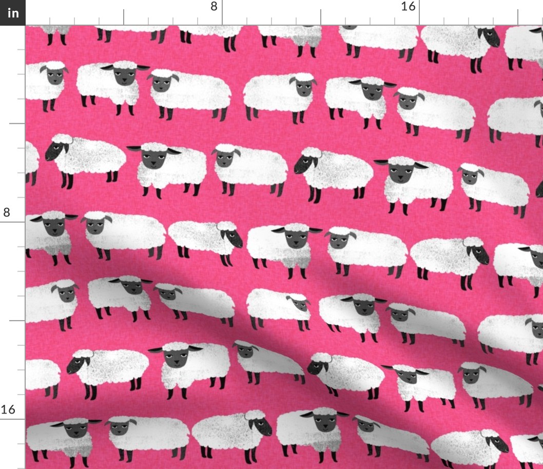 sheep // farm animals hot pink nursery 