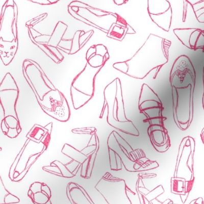 shoes // pink shoe fashion illustration hand-drawn girly beauty print