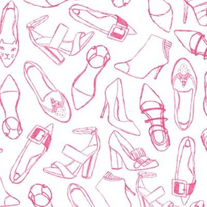 shoes // pink shoe fashion illustration hand-drawn girly beauty print