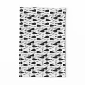 whales // black and white kids whale summer ocean animal cool kids print