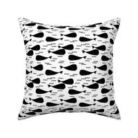 whales // black and white kids whale summer ocean animal cool kids print