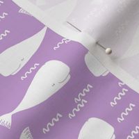 whales // purple lilac lavender ocean print water waves animal kids nursery print