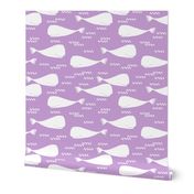 whales // purple lilac lavender ocean print water waves animal kids nursery print