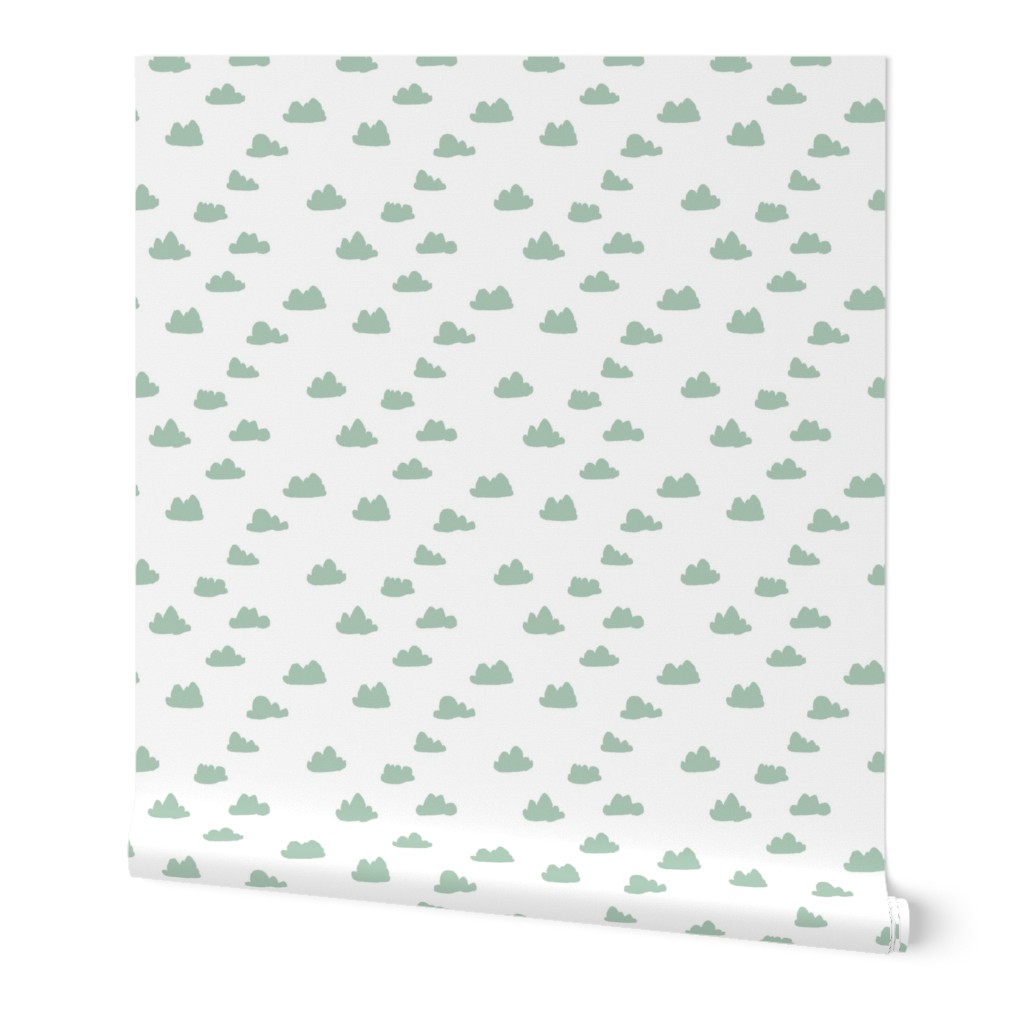 clouds // nursery baby cute quilt mint crib bedding nursery 