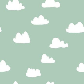 clouds // nursery baby mint cute clouds crib