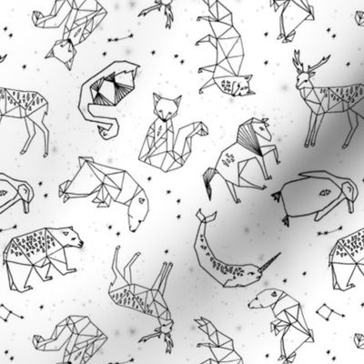 constellations // origami constellations geometric kids animals nursery baby stars