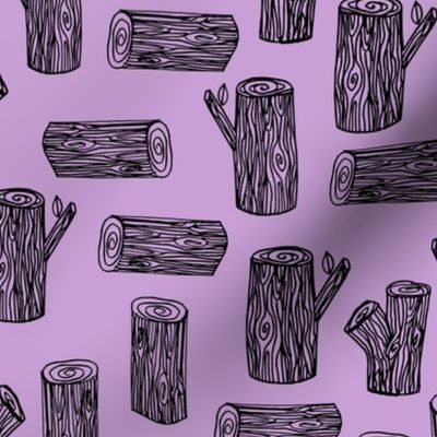logs // tree logs lavender purple pastel 