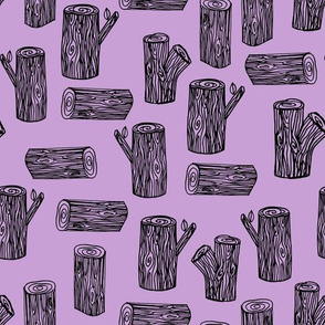 logs // tree logs lavender purple pastel 