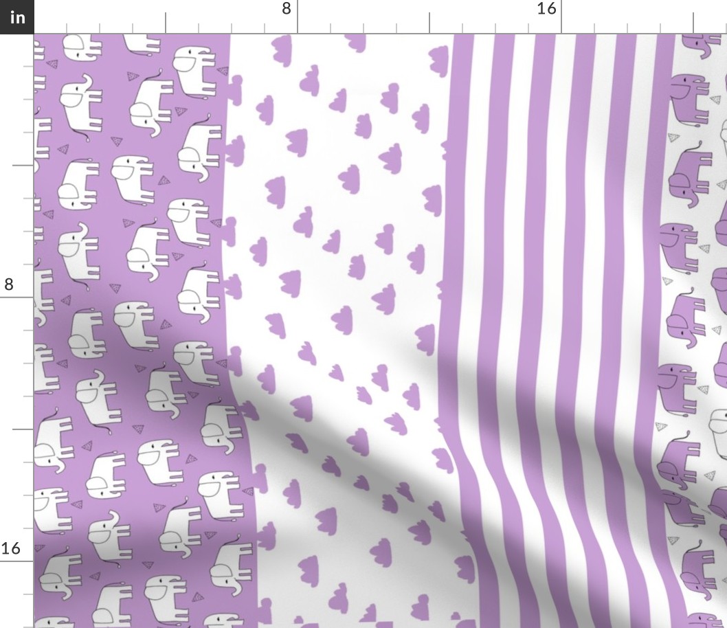 elephant quilt // cheater quilt wholecloth baby blankie baby blanket sweet purple little girls nursery crib