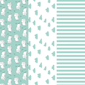 elephant quilt // stripes kids clouds dots stripes baby nursery mint
