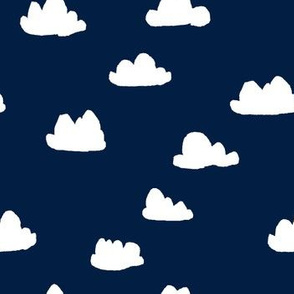 clouds // navy blue kids nursery baby crib bedding kids room decor