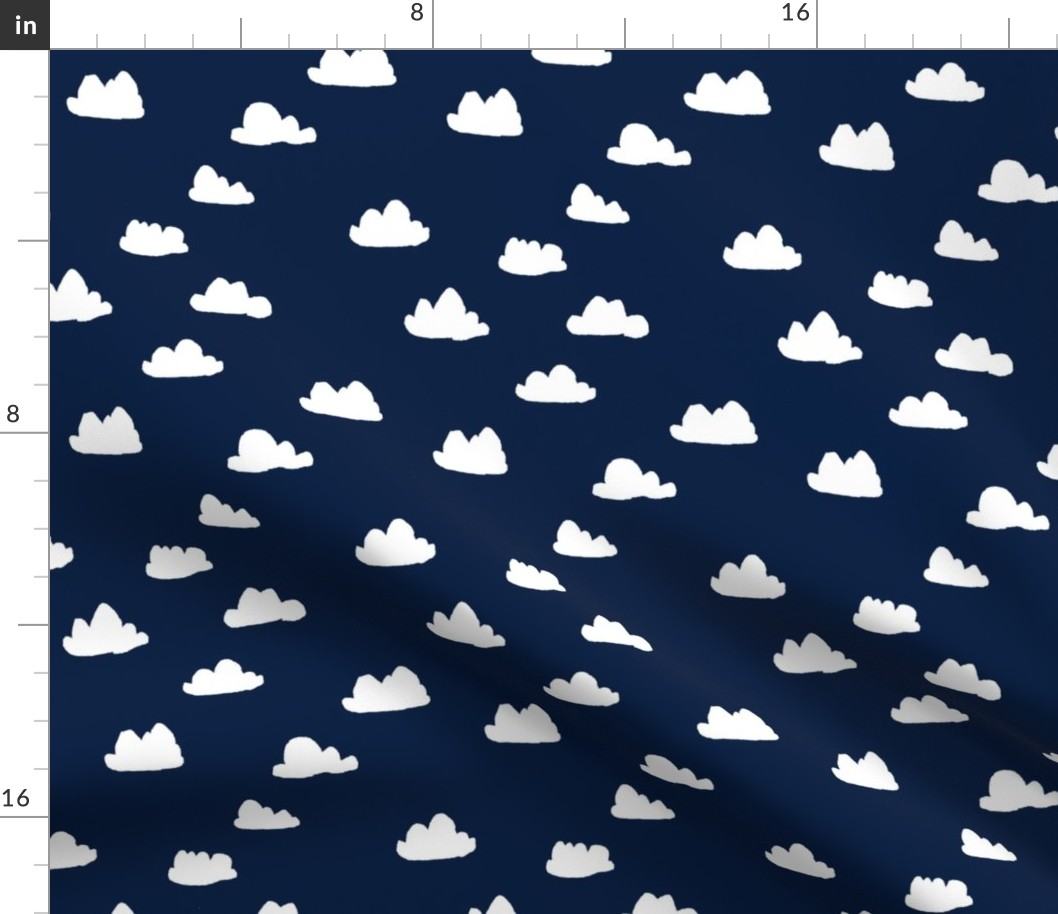 clouds // navy blue kids nursery baby crib bedding kids room decor