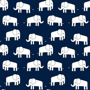 elephant // navy and white baby nursery kids design