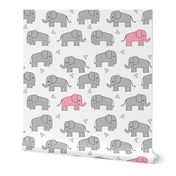 elephant // pink and grey nursery baby girl girl nursery sweet elephants