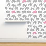 elephant // pink and grey nursery baby girl girl nursery sweet elephants
