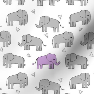 elephant // grey and purple sweet nursery print girls nursery baby girl purple