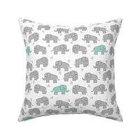 elephant // grey and mint kids nursery baby mint and grey baby print