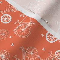 bicycles // orange bikes bicycle cute fun summer bright bicycle print portland