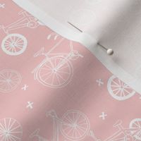 bicycles // pink pastel cute girls little girls pastel bicycles print for nursery baby girl 