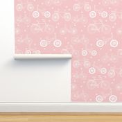 bicycles // pink pastel cute girls little girls pastel bicycles print for nursery baby girl 