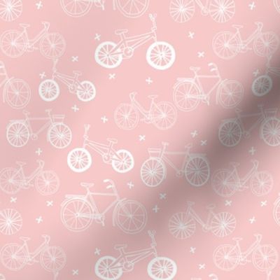 bicycles // pink pastel cute girls little girls pastel bicycles print for nursery baby girl 