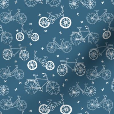 bicycles // hand-drawn illustration bike bicycles blue portland summer boys