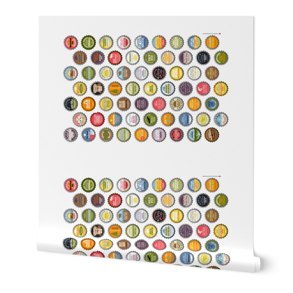 Soda Nation Tea Towel & Wall Hanging || 63 Bottlecaps of the U.S. National Parks