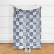 elephant quilt // patchwork cheater quilt wholecloth nursery baby blue baby boy 