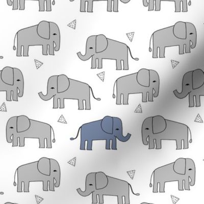 elephant // grey and blue elephants little boy baby boy nursery sweet elephants