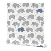 elephant // grey and blue elephants little boy baby boy nursery sweet elephants