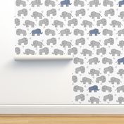 elephant // grey and blue elephants little boy baby boy nursery sweet elephants