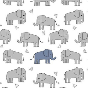 elephant // grey and blue elephants little boy baby boy nursery sweet elephants