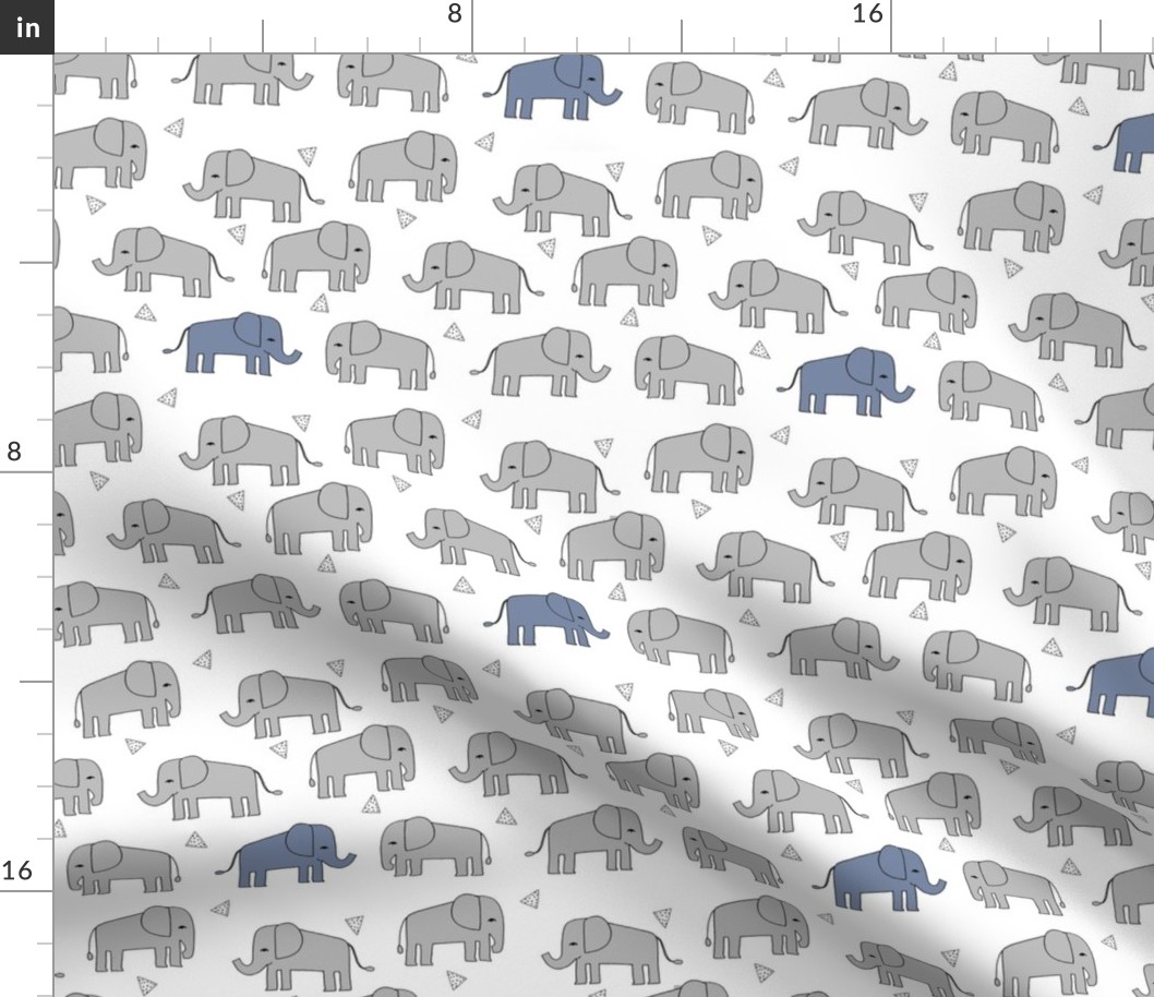 elephant // grey and blue elephants little boy baby boy nursery sweet elephants