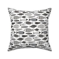 Fish Geometric Black&White Grey