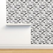 Fish Geometric Black&White Grey